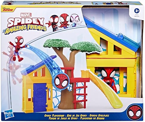 Marvel Spidey Playground Playset with 4-Inch Action Figure for Kids 3+