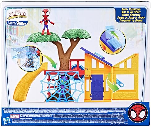 Marvel Spidey Playground Playset with 4-Inch Action Figure for Kids 3+