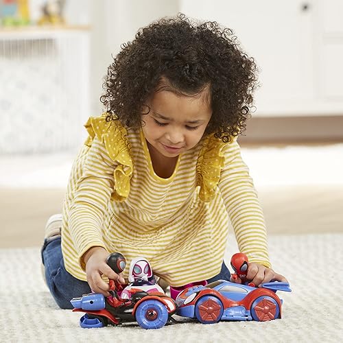 Hasbro Team Spidey Change ‘N Go Riders Playset with 3 Toy Cars & Action Figures - Marvel Super Hero Toys for Kids, Amazon Exclusive