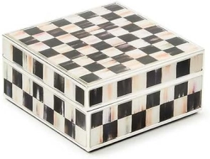 MACKENZIE-CHILDS Courtly Check Silver Trinket Box for Jewelry and Gifts