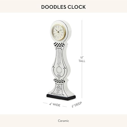 MACKENZIE-CHILDS:Doodles Desk ClockStylish Home/Office Decor