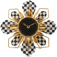 MACKENZIE-CHILDS Metal Desk Clock: Stylish Table Decor Timepiece
