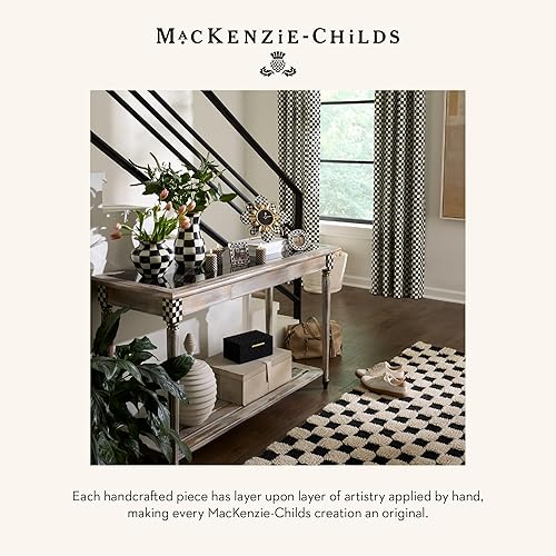 MACKENZIE-CHILDS Metal Desk Clock: Stylish Table Decor Timepiece