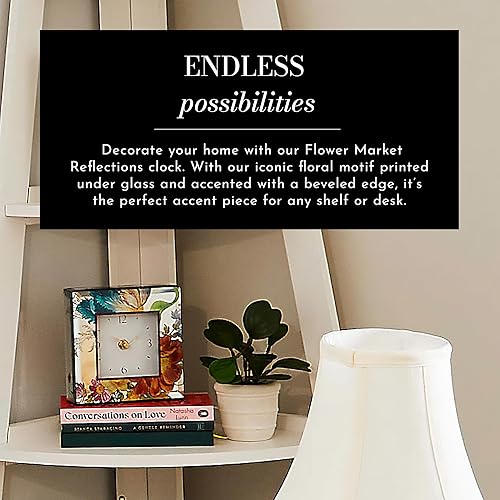 MACKENZIE-CHILDS Desk Clock: Flower Market Reflections for Kitchen/Living Room