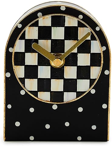 MACKENZIE-CHILDS Courtly Check and Dot Resin Decorative Kitchen & Living Room Clock