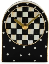 MACKENZIE-CHILDS Courtly Check and Dot Resin Decorative Kitchen & Living Room Clock