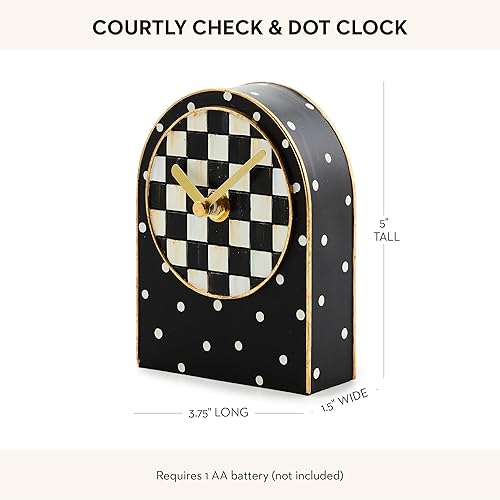 MACKENZIE-CHILDS Courtly Check and Dot Resin Decorative Kitchen & Living Room Clock