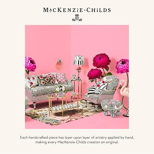MACKENZIE-CHILDS Decorative Wood Desk Clock for Kitchen & Living Room - Pretty Bow Design