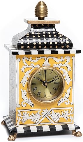 MACKENZIE-CHILDS Queen Bee Desk Clock - Decorative Wood Clock for Kitchen & Living Room