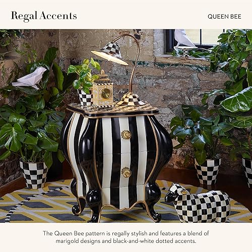 MACKENZIE-CHILDS Queen Bee Desk Clock - Decorative Wood Clock for Kitchen & Living Room