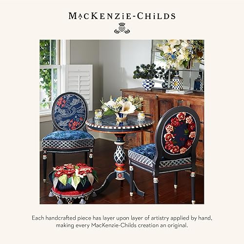 MACKENZIE-CHILDS Blue & White Royal Check Desk Clock for Kitchen & Living Room