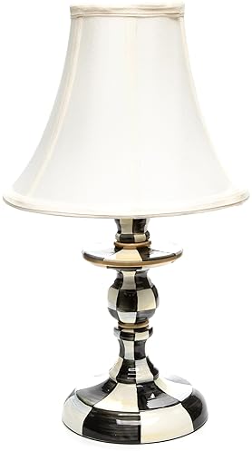 MACKENZIE-CHILDS Black-and-White Courtly Check Candlestick Lamp for Living Room/Bedroom
