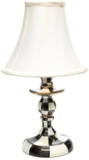 MACKENZIE-CHILDS Black-and-White Courtly Check Candlestick Lamp for Living Room/Bedroom