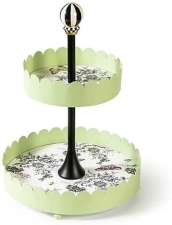 MACKENZIE-CHILDS Butterfly Toile 2-Tier Stand