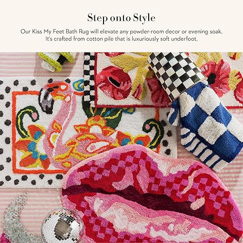 MACKENZIE-CHILDS:Chic Cotton Bathroom Rug Kiss My Feet