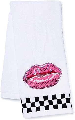 MACKENZIE-CHILDS Cute Cotton Hand Towel for Bathroom or Kitchen, Pucker Up Check Design