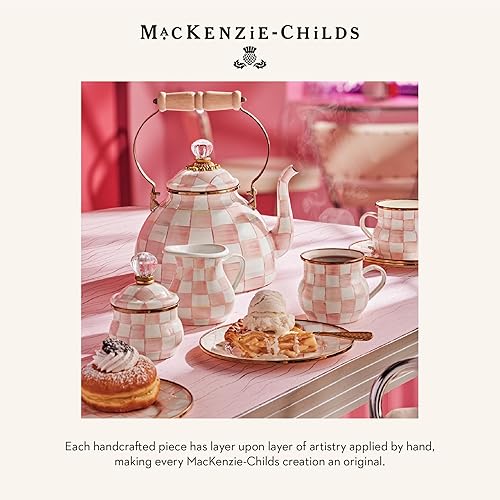 MACKENZIE-CHILDS Pink-and-White Coupe Glass, 11 oz Decorative Stemmed Cocktail