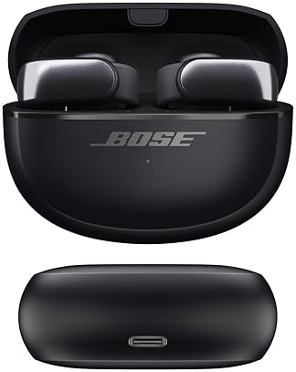 Bose Ultra Open Bluetooth Earbuds with OpenAudio, Clip On Design, Immersive Sound, 48 Hrs Playtime - Black