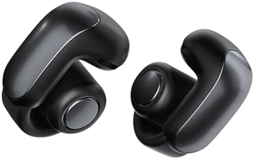 Bose Ultra Open Bluetooth Earbuds with OpenAudio, Clip-On Design, Immersive Audio, Up to 48 Hrs Playtime - Black