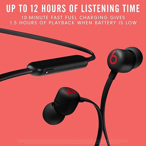 Apple Beats Flex Wireless Earbuds with Apple W1 Chip - Magnetic Earphones, Class 1 Bluetooth, 12-Hour Battery - Black'