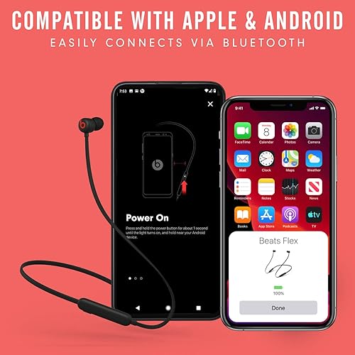 Apple Beats Flex Wireless Earbuds with Apple W1 Chip - Magnetic Earphones, Class 1 Bluetooth, 12-Hour Battery - Black'