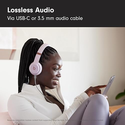 Apple Beats Solo 4 Wireless Bluetooth Headphones, Apple & Android Compatible, 50-Hour Battery Life - Cloud Pink'