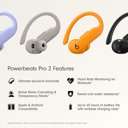 Beats Powerbeats Pro 2 Wireless Earbuds - Noise Cancelling, Heart Rate Monitor, 45H Battery, Electric Orange