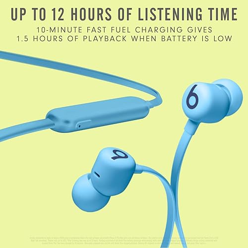 Beats Flex Wireless Earbuds - Apple W1 Chip, Magnetic Earphones, Bluetooth, 12-Hour Battery, Microphone - Flame Blue