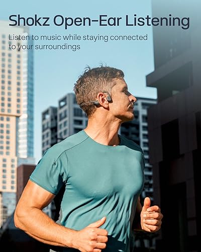 SHOKZ OpenRun Pro 2 Bone Conduction Sport Headphones - Reflective Strip, Sweat Resistant - Secure Fit, Wireless - Deep Bass, Smart Mic App