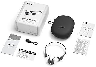 SHOKZ OpenRun Pro 2 Bone Conduction Sport Headphones - Reflective Strip, Sweat Resistant - Secure Fit, Wireless - Deep Bass, Smart Mic App