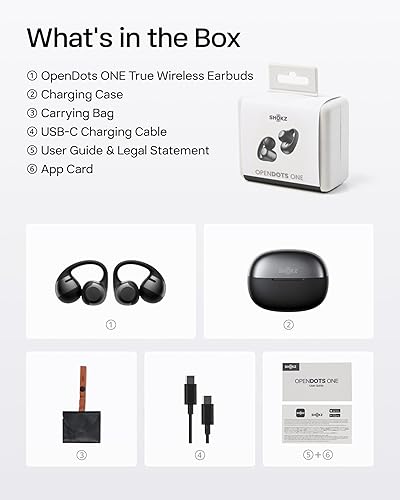Wireless Bluetooth Earbuds - SHOKZ OpenDots ONE - Dolby Audio - Water Resistant - 40 hr Playtime