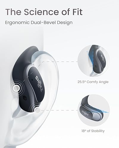 SHOKZ OpenFit Air True Wireless Earbuds - Black, Water Resistant, Secure Fit