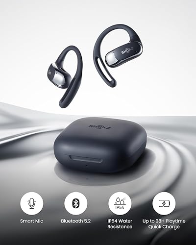 SHOKZ OpenFit Air True Wireless Earbuds - Black, Water Resistant, Secure Fit