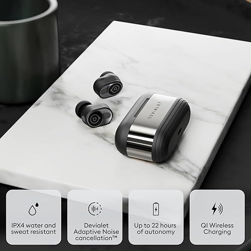 Devialet Gemini II Matte Black True Wireless Earbuds - Premium Sound, Noise Cancellation, Long Battery Life