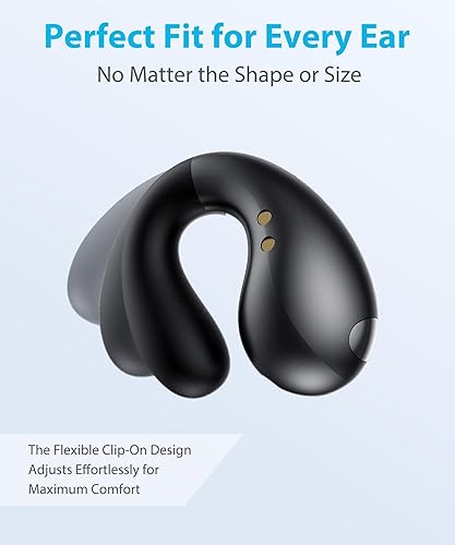 Boytond Wireless Bluetooth Bone Conduction Earbuds - Waterproof, Secure Fit, Small Ears, Black