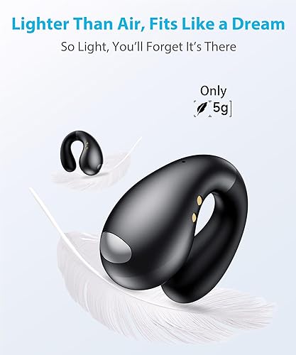 Boytond Wireless Bluetooth Bone Conduction Earbuds - Waterproof, Secure Fit, Small Ears, Black