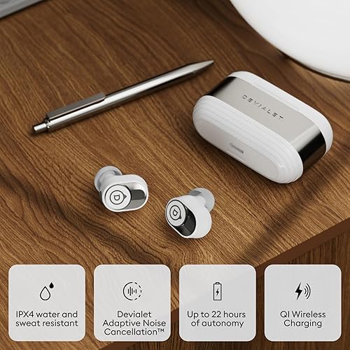 Devialet Gemini II True Wireless Earbuds - Iconic White - Premium Sound Quality & Noise Cancellation - Ideal for Daily Music & Commute