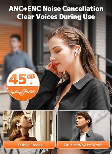 Huizhou Liying Bluetooth 5.4 Wireless Earbuds with Touch Screen, ANC/ENC, 48H Playtime - Bass Stereo Sound - Laptop, Android/iOS, Pad