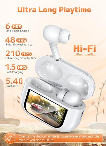 Huizhou Liying Bluetooth 5.4 Wireless Earbuds with Touch Screen, ANC/ENC, 48H Playtime - Bass Stereo Sound - Laptop, Android/iOS, Pad
