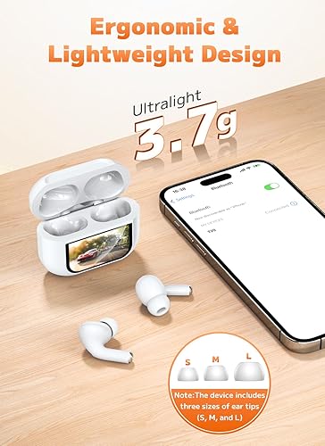 Huizhou Liying Bluetooth 5.4 Wireless Earbuds with Touch Screen, ANC/ENC, 48H Playtime - Bass Stereo Sound - Laptop, Android/iOS, Pad