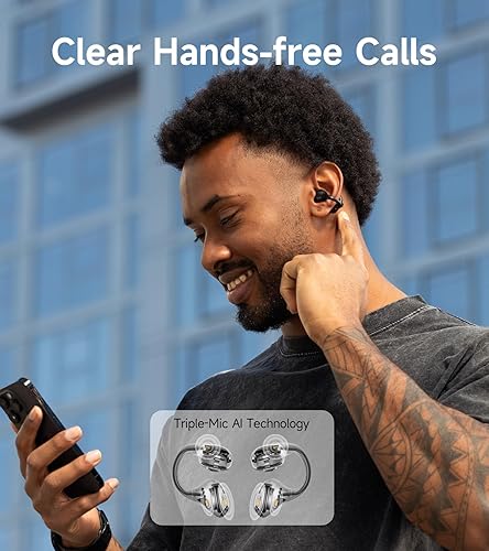 Edifier LolliClip True Wireless Earbuds: Bluetooth 5.4, ANC, Health Monitoring, Spatial Audio, Black