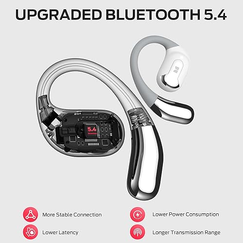 Monster Wireless Open Ear Headphones, Bluetooth 5.4, 24H Playback, Crystal Clear Calls