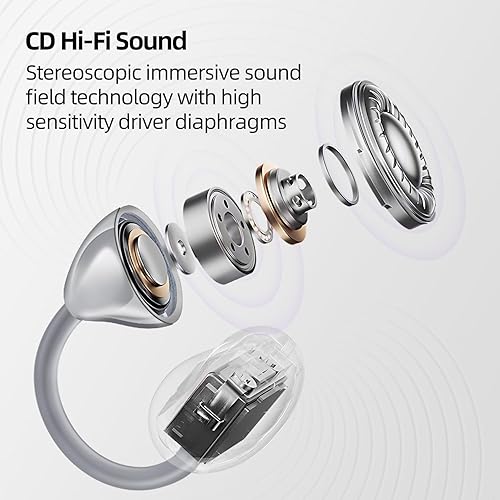 Muzen Wireless Bluetooth Open Ear Earbuds with 38H Playtime for Fitness - Muzen Trickle 4g