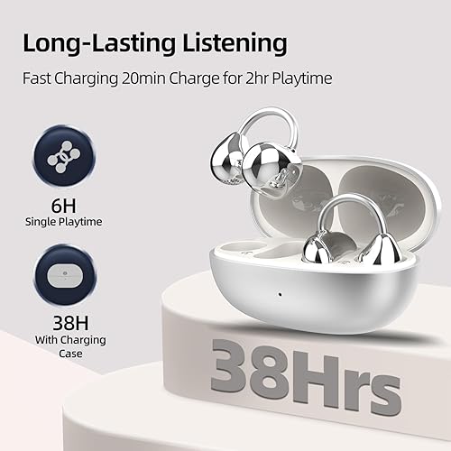 Muzen Wireless Bluetooth Open Ear Earbuds with 38H Playtime for Fitness - Muzen Trickle 4g