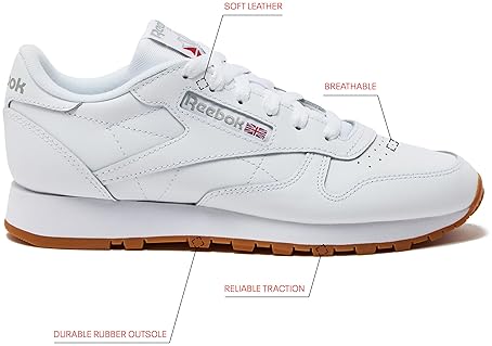 Reebok Women's Classic Leather Sneakers Black/White Tennis Shoes Sizes 5-11