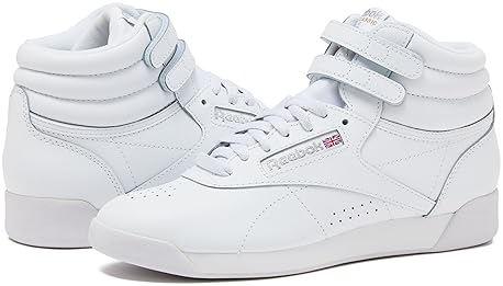 Reebok Women's Freestyle Hi High Top Sneakers in Black or White, Women's Sizes 5-12