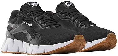 Reebok Women's Zig Dynamica STR Sneaker in Black/White/Silver, Size 8