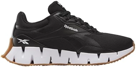 Reebok Women's Zig Dynamica STR Sneaker in Black/White/Silver, Size 8