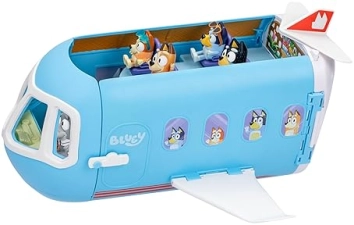 MOOSE TOYS Bluey Transforming Plane Playset with The Heelers - 3-in-1 Resort & Boat, 25+ Sounds, 5 Figures