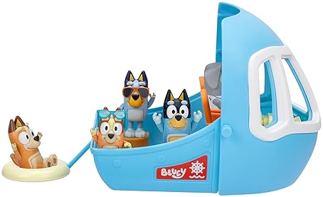 MOOSE TOYS Bluey Transforming Plane Playset with The Heelers - 3-in-1 Resort & Boat, 25+ Sounds, 5 Figures